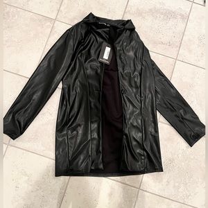 BRAND NEW pretty little thing longline faux leather jacket